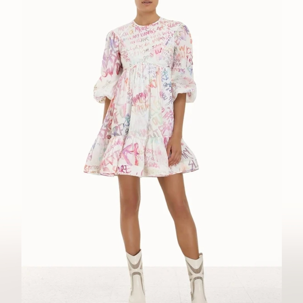 NWT Zimmermann ﻿Dancer Panelled Bodice Mini Dress